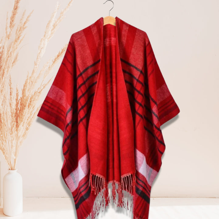 Poncho Women, Personalized Poncho, Monogrammed Poncho, Shawl Poncho, Red Winter Poncho, Monogrammed Shawl, Personalized Gifts for Women