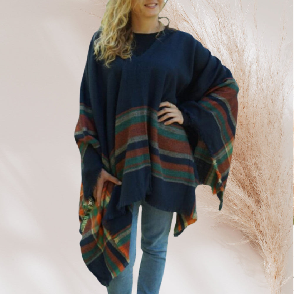 Plaid Poncho Shawl Plaid Blanket Scarf Tartan Plaid Winter Poncho Women Personalized Poncho Monogrammed Poncho Scarf Women Handmade - In The Bag Design