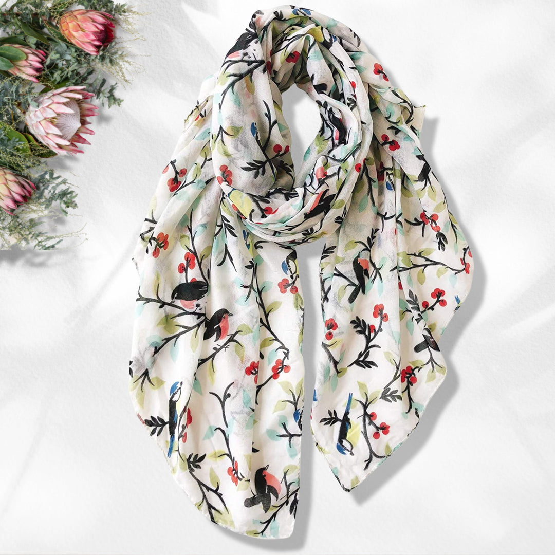 Ivory Shawl Bird Scarf Summer Scarf Women Infinity Scarves Loop Personalized Gifts For Women Mothers Day Gift For Her Shawl Wrap Long Scarf