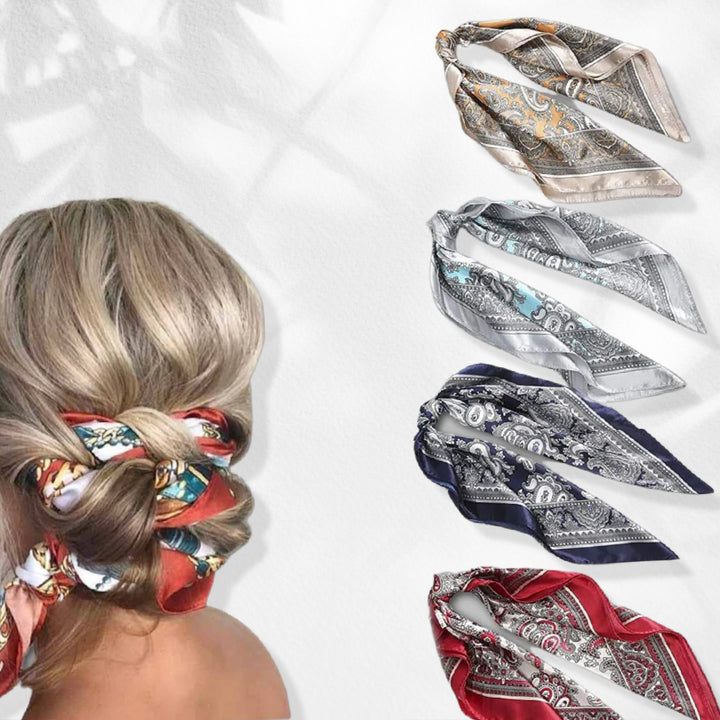 Paisley Silk Bandana Silky Ponytail Scarf Silk Head Scarf Neckerchief Silk Personalized Gifts Scarf Women Handmade Silk Bandana Head Scarf