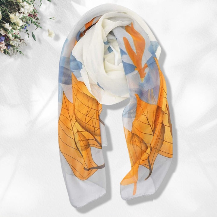 Ivory Shawl Orange Scarf Leaf Scarf Silky Summer Scarf Women Infinity Scarf Personalized Gifts For Women Shawl Wrap Mothers Day Gift for Her