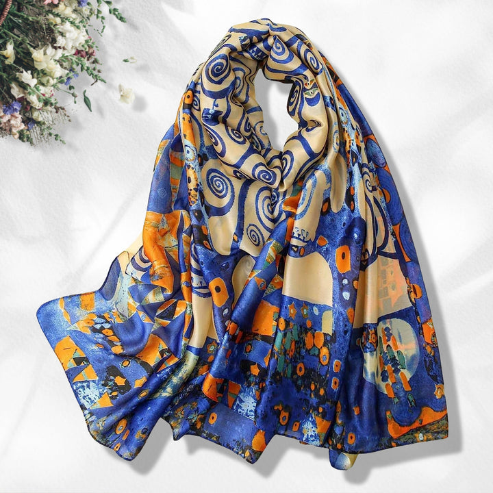 Old Gold Silk Women Scarf Wrap Silk Shawl Infinity Scarf Summer Silky Scarf Orange Personalized Gift Mothers day Gifts For Her Mom Gift - In The Bag Design