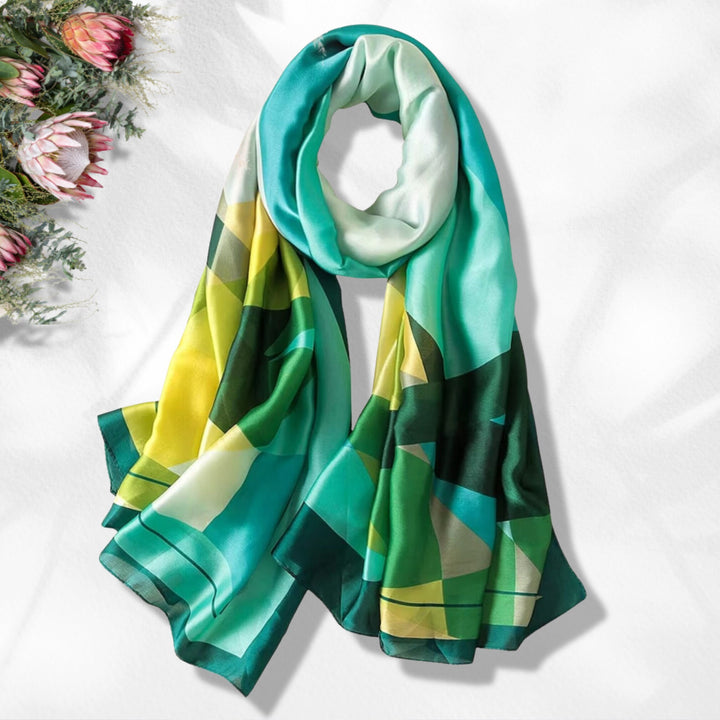 Silk Scarf Tail Woman Silk Shawl Yellow Infinity Scarf Women Scarves Summer Scarf Personalized Gifts For Her Mothers Day Gift Mom Gift Green