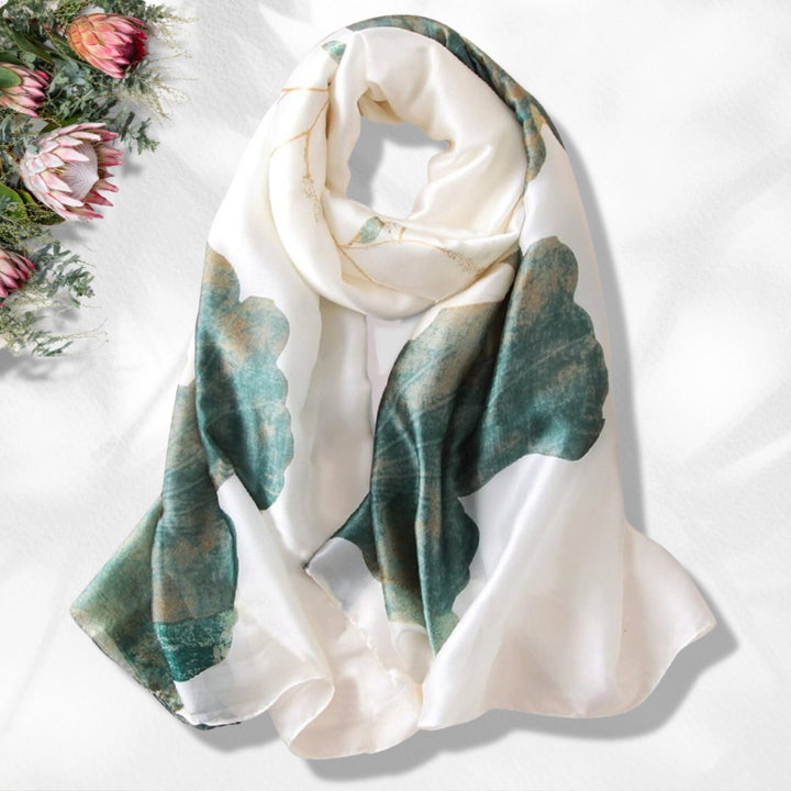 Ivory Shawl Green Silk Scarf Women Shawl Infinity Scarf Women Scarves Summer Scarf Personalized Gifts For Her Mothers Day Gifts Mom Gift - In The Bag Design