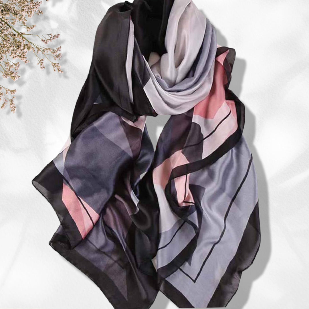 Black Scarf Women Silk Shawl Infinity Scarf Women Scarves Summer Scarf Personalized Gifts For Her Mothers Day Gift Mom Gift with Box Packege - In The Bag Design