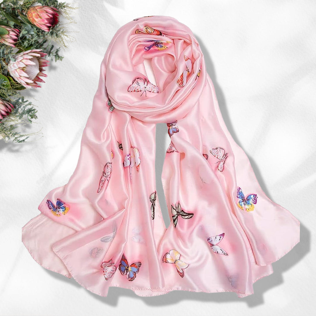 Infinity Scarf Patra Silk Scarves Butterfly Scarf Pink Silk Shawl