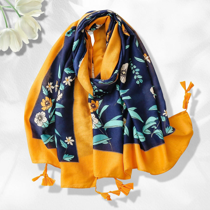 Navy Scarf Women Scarves for Gifts Infinity Scarves Loop Personalized Scarf Navy Orange Wrap Shawl  Beach Sarong Cover Up Beach Wrap Navy - In The Bag Design