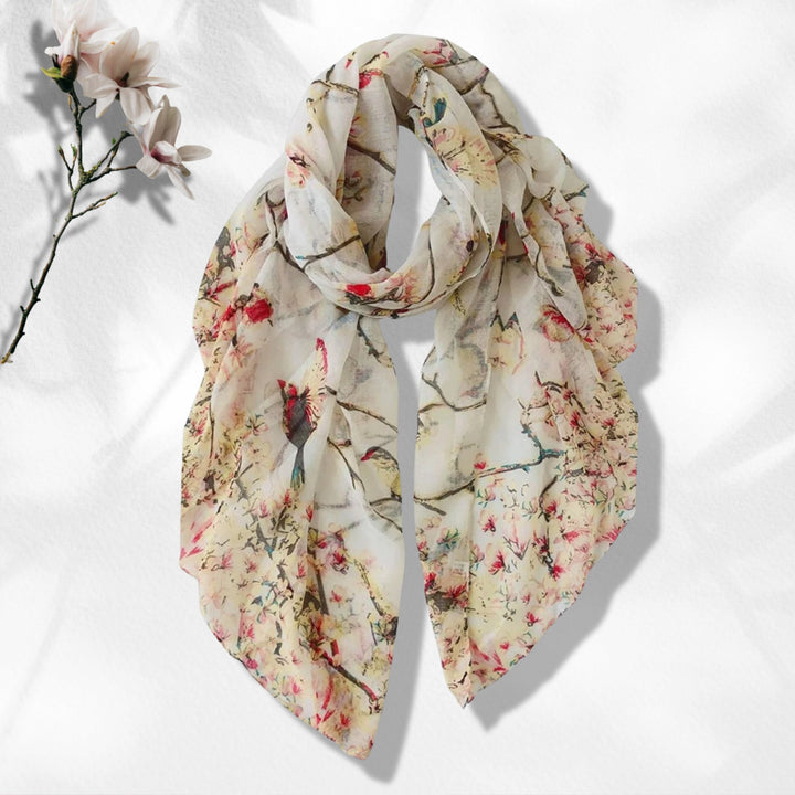 Ivory Shawl Mothers Day Gift Bird Scarf Summer Scarf Women Scarves Infinity Scarf Loop Personalized Gifts For Women Wrap Shawl Large Scarf