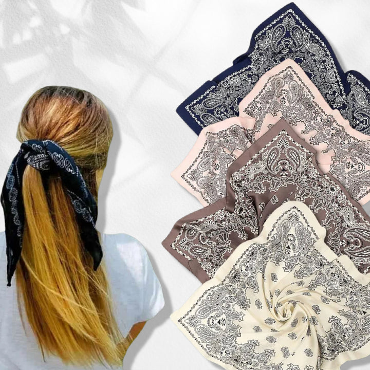 Paisley Silk Bandana / Silk Head Neck Scarf / Women Scarves / Handkerchief Scarf / Personalized Scarf / Scarf Silk Bandana / Square Scarf - In The Bag Design