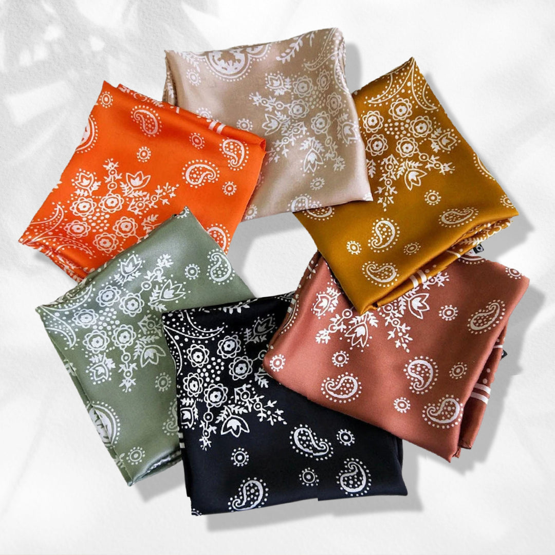 Silk Bandana Neckerchief Silk Bandana Customizable Head Scarf Silk Hair Bandana Personalized Scarf Mothers Day Gift Monogram Neckerchief - In The Bag Design