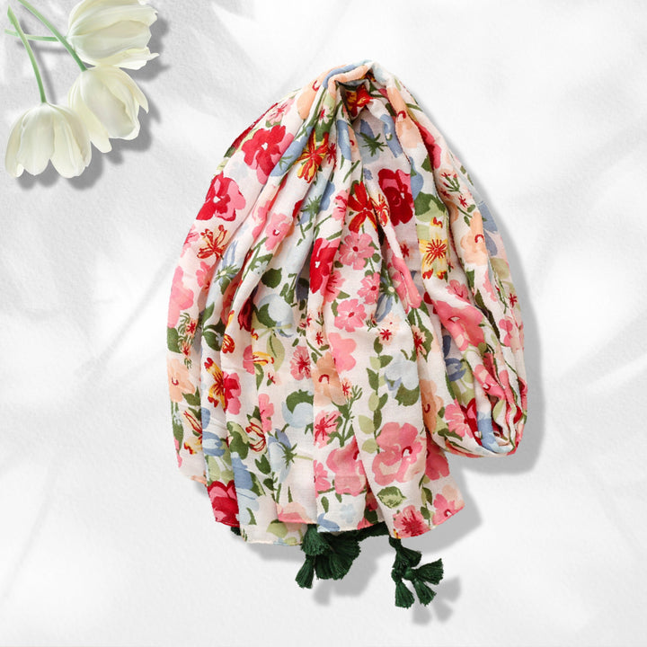 Floral Summer Scarf Gift Personalized Gift Box Scarf Women Scarf Wrap Shawl Lightweight Soft Scarf Customized Summer Scarf Flowers