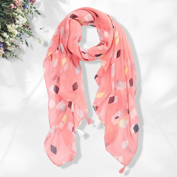 Coral Pink Scarf Shawl Summer Wrap Long Scarf For Women Personalized Gift Box Mothers Day Gift for Her Women Gift Birthday Gift for Woman