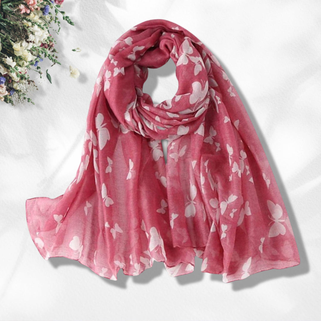 Rouge Pink Butterfly Scarf Women Soft Shawl Wrap Large Scarves with Butterfly Print Personalized Gifts For Women Mothers Day Gift For Her - In The Bag Design