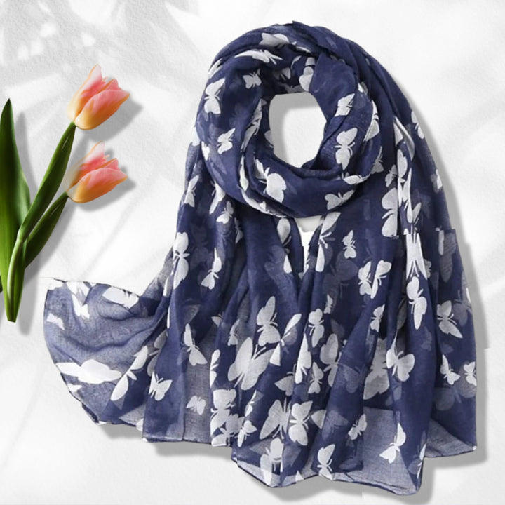 Navy Butterfly Print Scarf Women Shawl Wrap Large Scarf Mothers Day Gift Women's Scarf Personalized Gifts For Women Infinity Scarf for Women