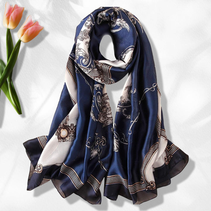 Navy Silk Scarf Women Shawl Infinity Women Scarves Summer Scarf Silk Mothers Day Gift Personalized Gift For Her Gift for Friend Mom Gift