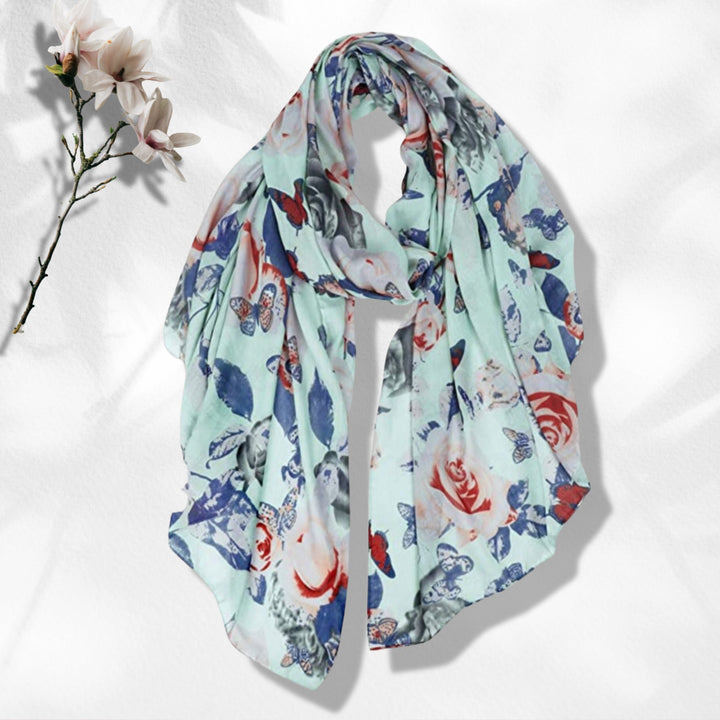 Butterfly Floral Scarf Women Scarves Infinity Scarves Bohemian Scarf Shawl Personalized Scarf Gift Summer Scarf Mothers Day Gift for Women