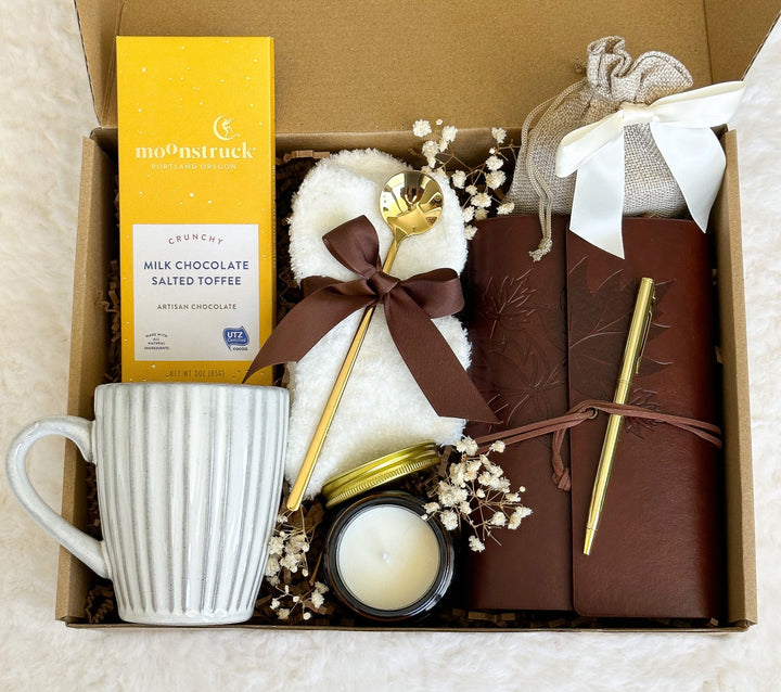 Thank You Gift Basket, Blanket Gift Box, Cozy Gift Box, Hygge Gift Box with Blanket, Gift Basket, Care Package for Him, Men Care Package