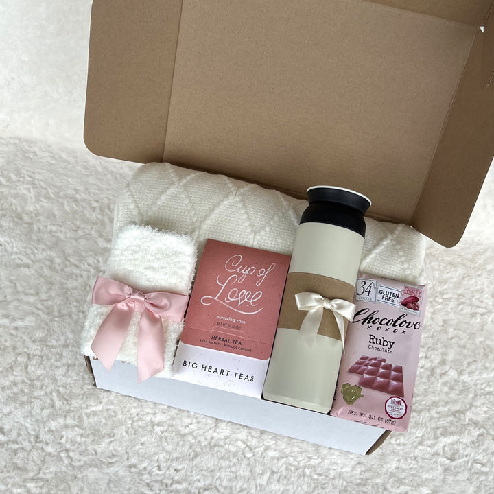 Comforting Gift Box with Blanket for Women, Gift Set for Him, Hygge Gift Box, Thinking of you care package, Birthday gifts for her, Love Box