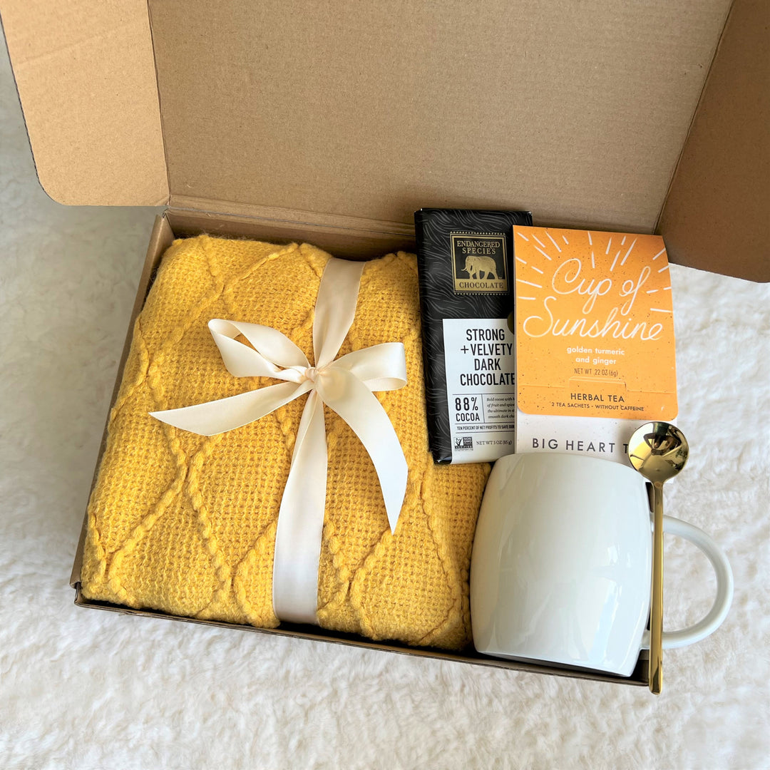 Sending Sunshine Gift Basket For Her, Get Well Soon Gift For Women, Thinking Of You, Birthday Gift Box for Women, Post Surgery Care Package - In The Bag Design