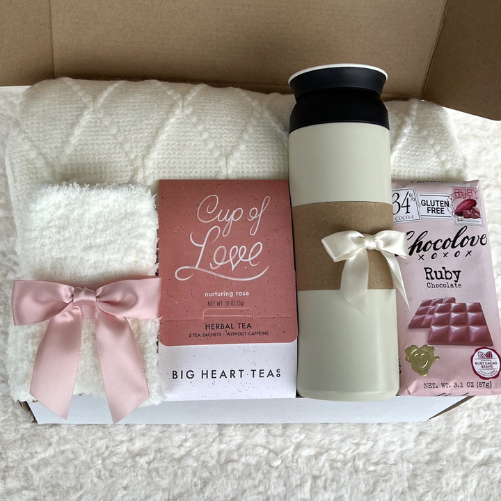 Comforting Gift Box with Blanket for Women, Gift Set for Him, Hygge Gift Box, Thinking of you care package, Birthday gifts for her, Love Box